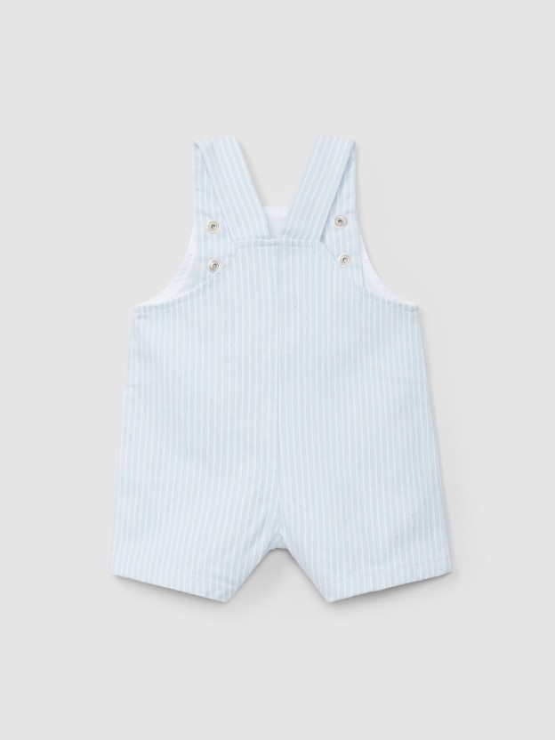 Dungaree shorts striped denim