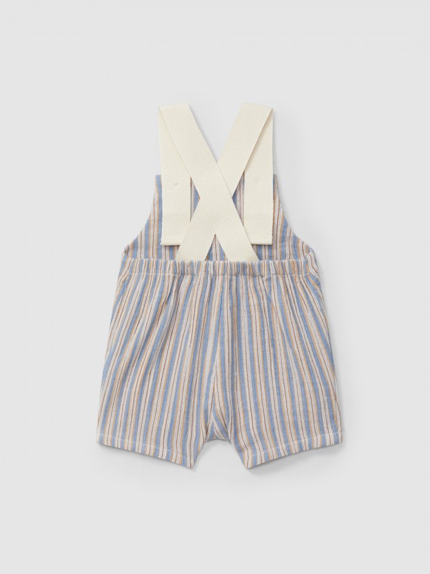Dungaree shorts multi-coloured stripes Dungaree shorts multi-coloured stripes