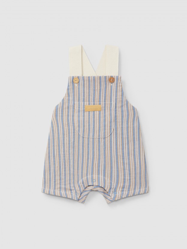 Dungaree shorts multi-coloured stripes Dungaree shorts multi-coloured stripes