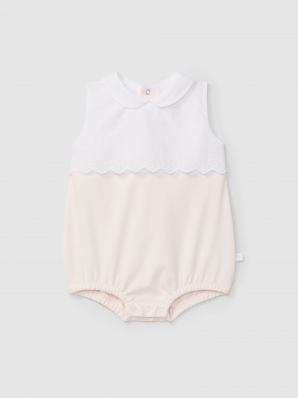 Shortie with English embroidery detail