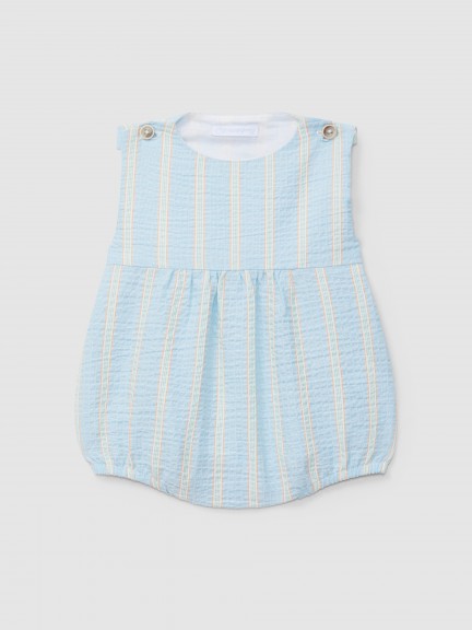 Shortie seersucker fabric stripes multi-coloured