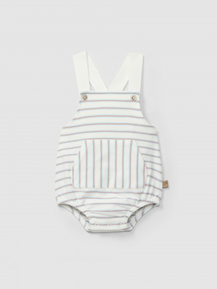 Shortie in multi-coloured striped plush