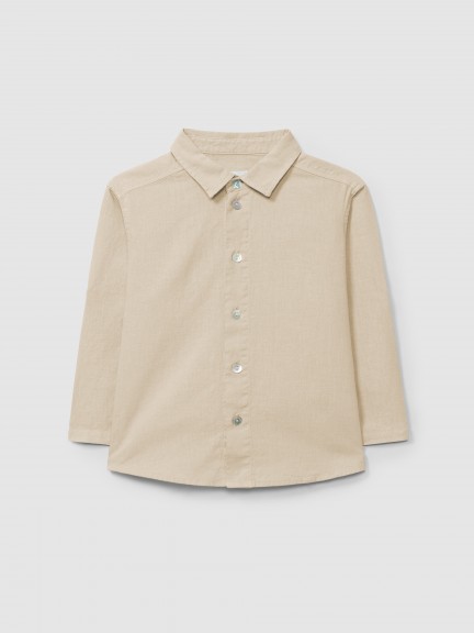 Camisa de linho lisa