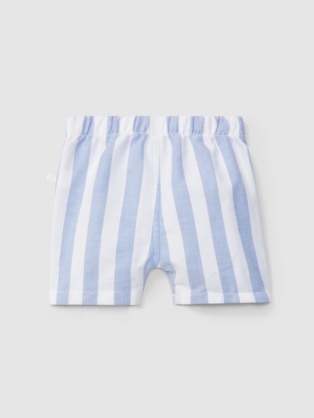 Pull-up shorts striped Oxford fabric Pull-up shorts striped Oxford fabric