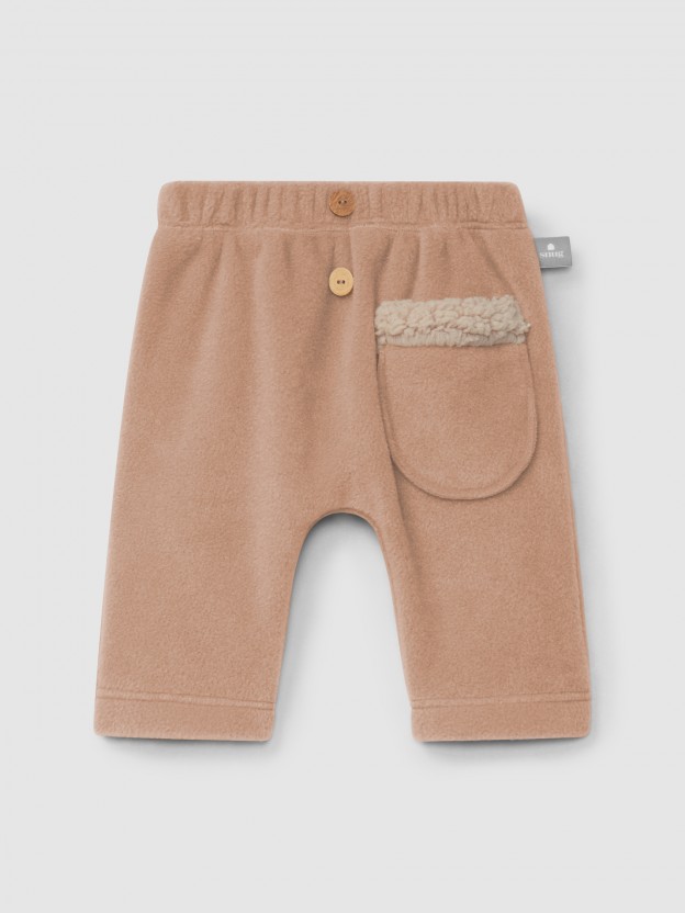 Fleece pull-up pants with pocket Fleece pull-up pants with pocket
