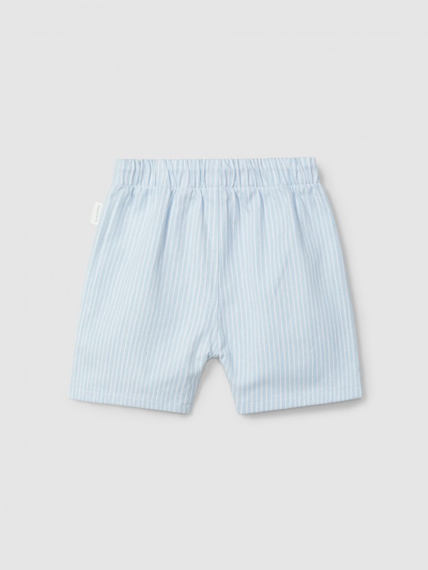 Short pull-up tissu denim  rayures