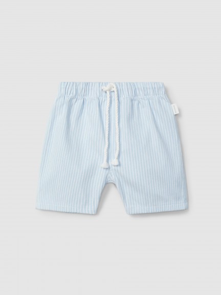 Pull-up shorts striped denim fabric
