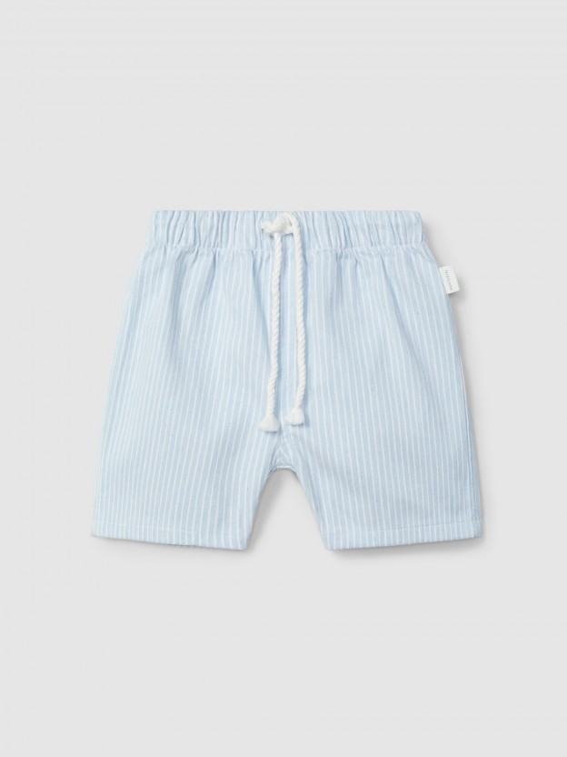 Short pull-up tissu denim  rayures