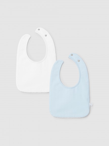 Pack-of-two embossed stripes bibs