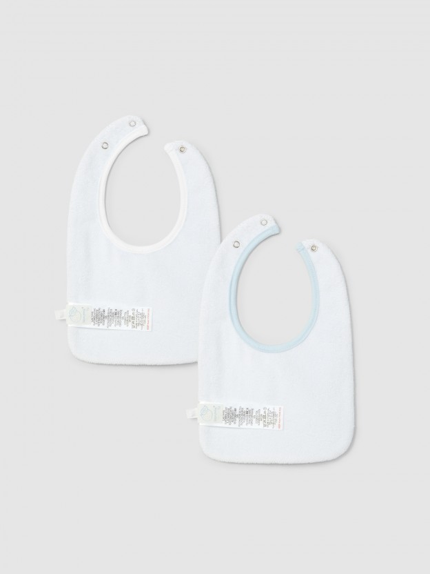 Pack de dos baberos rayas en relieve