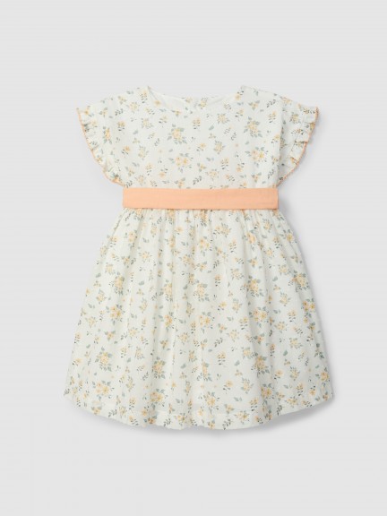 Dress plumeti fabric with floral print