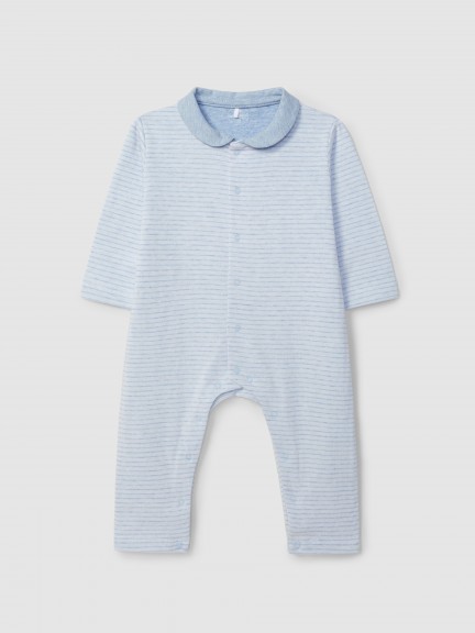 Babygrow striped double-layered jersey without feet