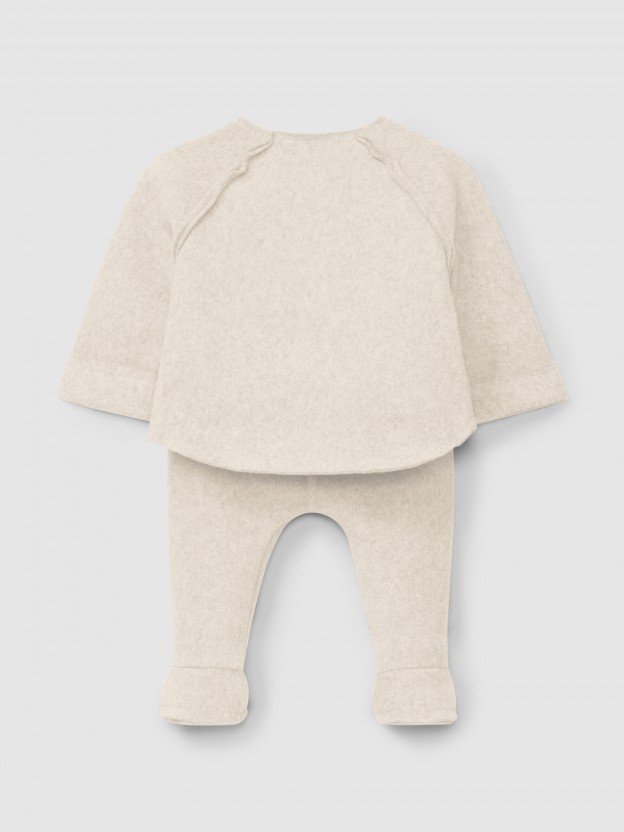 Two-piece set in organic cotton fleece