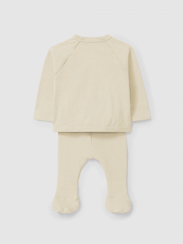 Two-piece ribbed jersey set