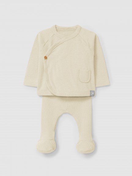 Two-piece ribbed jersey set