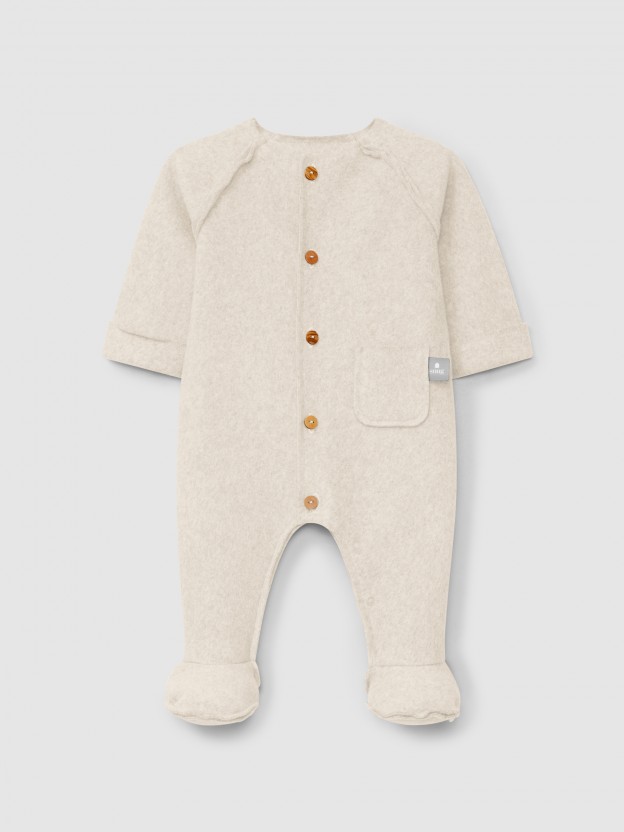 Organic cotton fleece romper