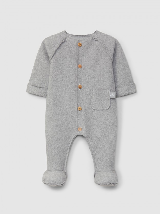 Organic cotton fleece romper
