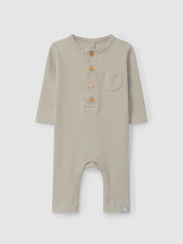Ribbed jersey romper