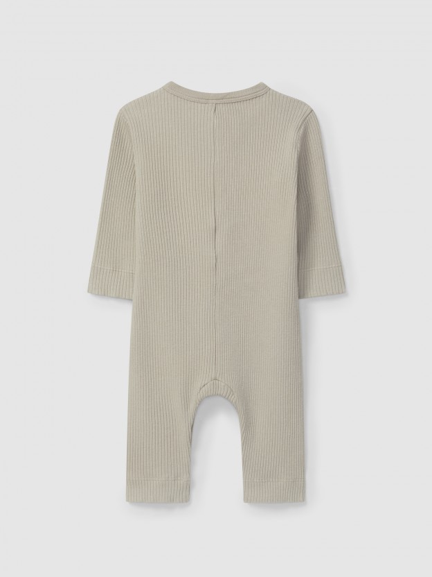 Ribbed jersey romper