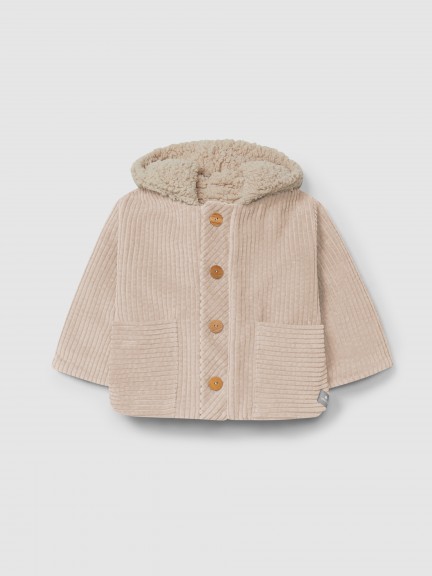 Gilet  capuche en velours cannel