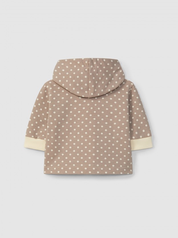 Casaco estampado com capuz