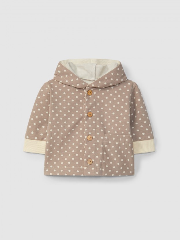 Casaco estampado com capuz
