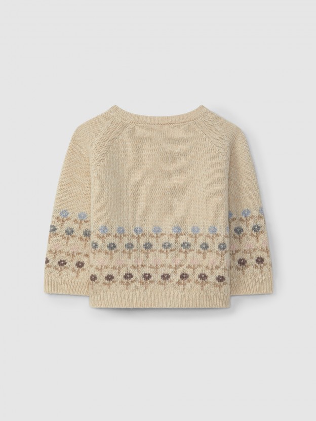 Gilet tricot avec jacquard