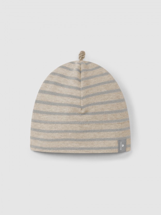 Gorro em jersey cardado