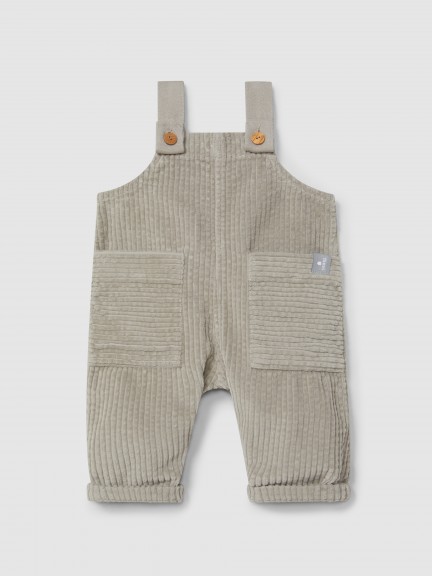 Ribbed velvet dungarees