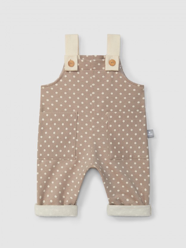 Jardineiras estampadas com bolsos