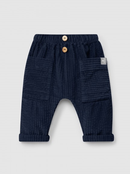 Pantalon pull-up en velours cannel avec poches