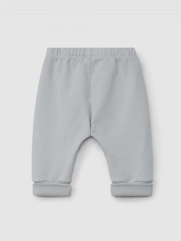 Pantalon pull-up en peluche avec poche