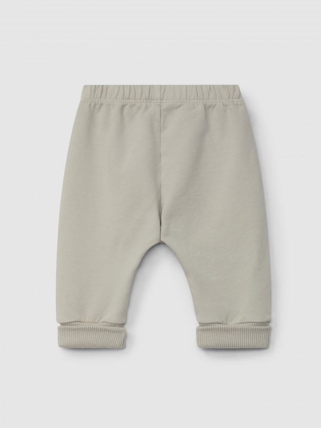 Pantalon pull-up en peluche avec poche Pantalon pull-up en peluche avec poche