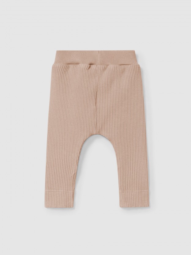 Leggings en maille cannele