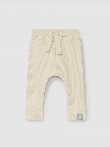 Ribbed jersey leggings