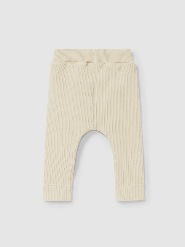 Ribbed jersey leggings