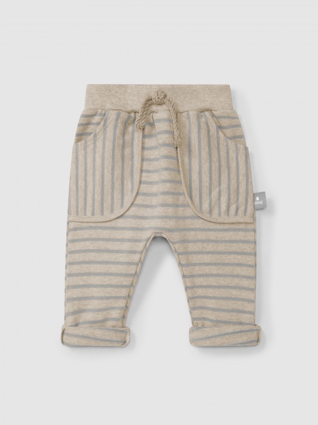 Pantalon pull-up  rayures en jersey card