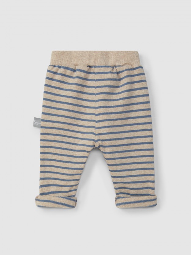 Pantalon pull-up  rayures en jersey card