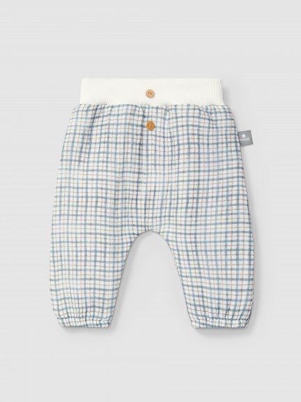 Pantalon pull-up en mousseline imprime