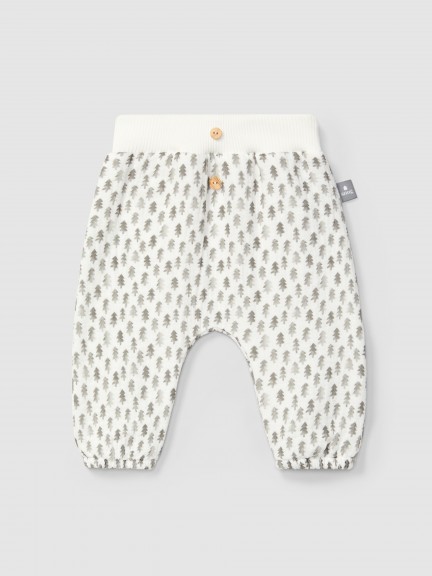 Pantalon pull-up en mousseline imprime