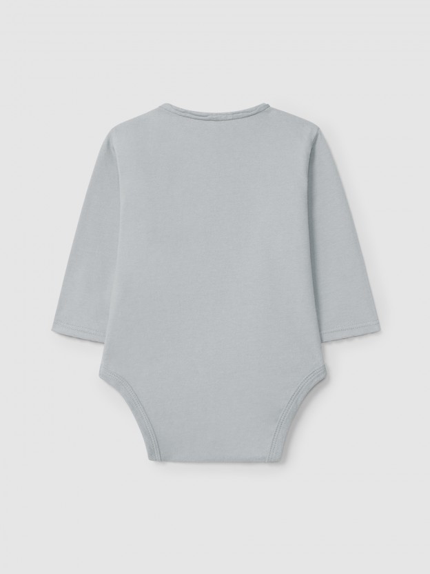 Body  col rond avec poche en coton biologique