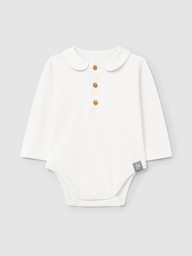 Body uni  col peter pan en coton biologique