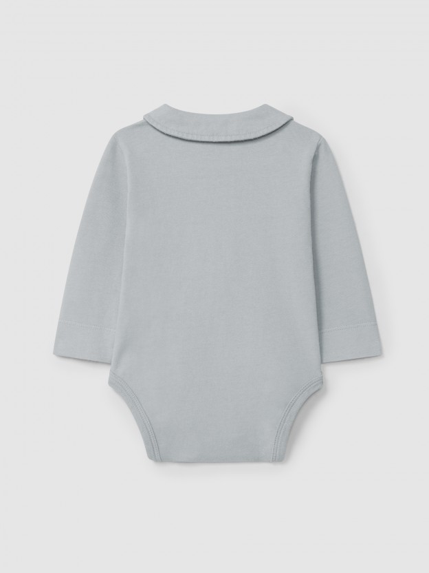 Body uni  col peter pan en coton biologique