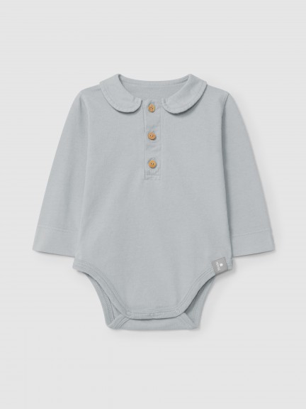 Body liso con cuello peter-pan de algodn orgnico