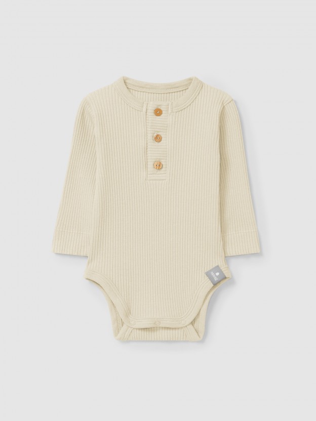 Body  col rond en maille cannele