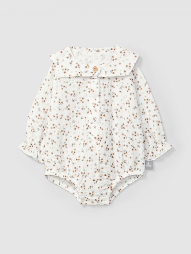 Body en mousseline imprim  fleurs