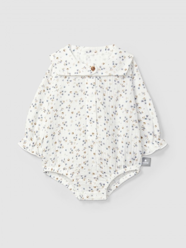 Body de muselina estampado floral