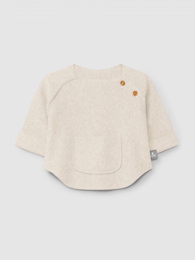 Pull en maille polaire en coton biologique
