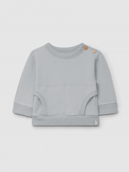 Sweatshirt em felpa com bolsos tipo canguru