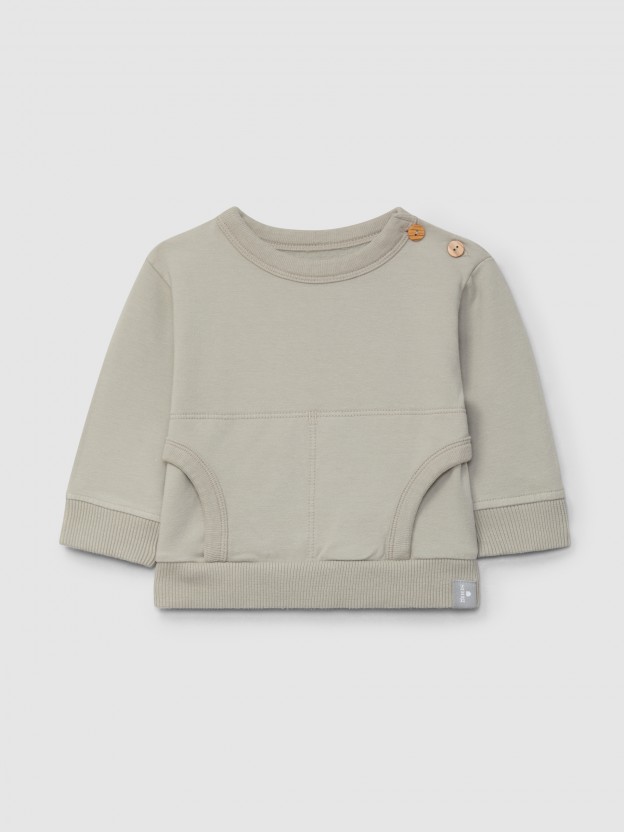 Sudadera de felpa con bolsillo tipo canguro
